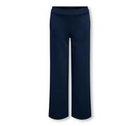 Jerseyhose KIDS ONLY "KOGADA-NELLA HEART PANT FR JRS NOOS", Mädchen, Gr. 152, N-Gr, navy blazer print:navy blazer emb. heart, Jersey, Obermaterial: 53% Polyester, 42% Viskose, 5% Elasthan, unifarben,