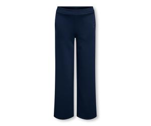 Jerseyhose KIDS ONLY "KOGADA-NELLA HEART PANT FR JRS NOOS", Mädchen, Gr. 152, N-Gr, navy blazer print:navy blazer emb. heart, Jersey, Obermaterial: 53% Polyester, 42% Viskose, 5% Elasthan, unifarben,