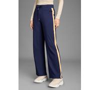 Jerseyhose LAURA SCOTT, Damen, Gr. 44, N-Gr, dunkelblau, Interlock, Obermaterial: 95% Baumwolle, 5% Elasthan, unifarben mit Farbeinsatz, ausgestellt, Hosen Jerseyhose, ausgestellte Passform, innenlieg