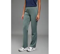 Jerseyhose LAURA SCOTT "SPORTY-BOOTCUT", Damen, Gr. 46, N-Gr, grün (salbeigrün), Obermaterial: 95% Polyester, 5% Elasthan, unifarben, Basic, Hosen Jerseyhose, aus Polyester und Elasthan, unifarbene Op