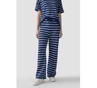 Jerseyhose LECOMTE "Hose", Damen, Gr. 46, Normalgrößen, blau (dunkelblau), 90%Baumwolle, 10%Polyester, gestreift, Hosen Jerseyhose (37442962-46) dunkelblau
