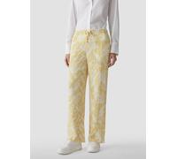 Jerseyhose LECOMTE "Hose", Damen, Gr. 46, Normalgrößen, gelb, 98%Viskose, 2%Elastan, gemustert, gerade, Hosen Jerseyhose (13242663-46) gelb