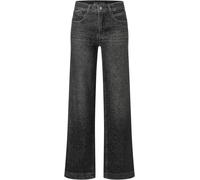 Jerseyhose MAC "Shirt-Hose Palazzo Cropped", Damen, Gr. 38, Länge 32, schwarz (chic schwarz used), Jersey, Obermaterial: 99% Baumwolle, 1% Elasthan, gerade 7/8-Länge, Hosen Jerseyhose (55452919-38) ch