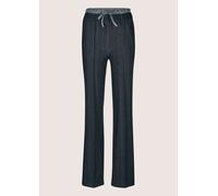 Jerseyhose MADELEINE "Hose Elegante Jersey-Hose mit Fischgrat-Muster", Damen, Gr. 18, N + K Gr, blau (nebelblau, melange), Obermaterial: 60% Viskose CV. 35% Polyester PES. 5% Elasthan EL., Modern, Hos