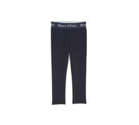 Jerseyhose MARC O'POLO "aus warmem Baumwoll-Mix", Mädchen, Gr. 104/110, Normalgrößen, blau (schwarz navy), Obermaterial: 65% Polyester, 30% Baumwolle, 5% Elasthan, unifarben, figurbetont normal, Hosen