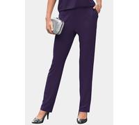 Schlupfhose GOLDNER "Trageangenehme Jerseyhose Martha mit Bundfalten", Damen, Gr. 52, N-Gr, lila (amethyst), Obermaterial: 95% Polyester PES. 5% Elasthan EL., Hosen Schlupfhose (90328458-52) amethyst