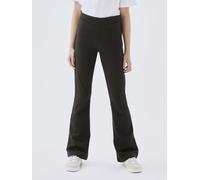 Jerseyhose NAME IT "NKFFRIKKALI für Mädchen mit ausgestelltem Bein und Viskose", Mädchen, Gr. 110, N-Gr, schwarz, Jersey, Obermaterial: 67% Viskose, 28% Polyester, 5% Elasthan, unifarben, ausgestellt 