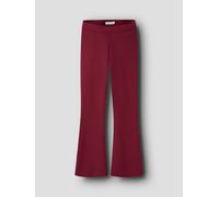 Jerseyhose NAME IT "NKFFRIKKALI für Mädchen mit ausgestelltem Bein und Viskose", Mädchen, Gr. 110, N-Gr, rumba rot, Jersey, Obermaterial: 67% Viskose, 28% Polyester, 5% Elasthan, unifarben, ausgestell