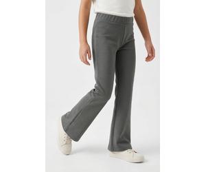 Jerseyhose NAME IT "NKFFRIKKALI für Mädchen mit ausgestelltem Bein und Viskose", Mädchen, Gr. 134, N-Gr, grau (lava smoke), Jersey, Obermaterial: 67% Viskose, 28% Polyester, 5% Elasthan, unifarben, au