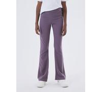Jerseyhose NAME IT "NKFFRIKKALI für Mädchen mit ausgestelltem Bein und Viskose", Mädchen, Gr. 98, N-Gr, lila (arctic dusk), Jersey, Obermaterial: 67% Viskose, 28% Polyester, 5% Elasthan, unifarben, au