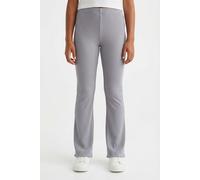 Jerseyhose NAME IT "NKFNAKAL BOOTCUT LEGGING NOOS", Mädchen, Gr. 104, N-Gr, lavender gray, Feinripp, Obermaterial: 95% Baumwolle, 5% Elasthan, unifarben, bootcut fit lang, Hosen Jerseyhose, mit ausges