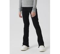 Jerseyhose NAME IT "NKFNAKAL BOOTCUT LEGGING NOOS", Mädchen, Gr. 116, N-Gr, schwarz (blank), Feinripp, Obermaterial: 95% Baumwolle, 5% Elasthan, unifarben, bootcut fit lang, Hosen Jerseyhose, mit ausg