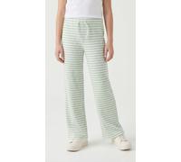 Jerseyhose NAME IT "NKFSURAJA STRAIGHT PANT NOOS", Mädchen, Gr. 146, N-Gr, aqua foam, Rippware, Obermaterial: 95% Baumwolle, 5% Elasthan, gestreift, straight fit knöchellang, Hosen Jerseyhose (9777596