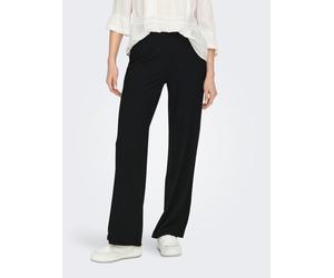 Jerseyhose ONLY "ONLEMMA - Weite Hose mit Gummizug und softer Ripp-Qualität", Damen, Gr. XL (42), N-Gr, schwarz, Jersey, Obermaterial: 65% Polyester, 30% Viskose, 5% Elasthan, unifarben, weit knöchell
