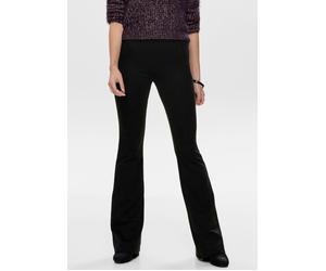 Jerseyhose ONLY "ONLFEVER - Jerseyhose mit Stretch und ausgestelltem Bein", Damen, Gr. M (38), Länge 30, schwarz (schwarz 30), Jersey, Obermaterial: 95% Polyester, 5% Elasthan, unifarben, skinny fit l