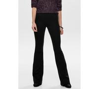 Jerseyhose ONLY "ONLFEVER - Jerseyhose mit Stretch und ausgestelltem Bein", Damen, Gr. XL (42), Länge 30, schwarz (schwarz 30), Jersey, Obermaterial: 95% Polyester, 5% Elasthan, unifarben, skinny fit