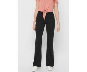 Jerseyhose ONLY "ONLFEVER - Jerseyhose mit Stretch und ausgestelltem Bein", Damen, Gr. XS (34), Länge 34, schwarz (schwarz 34), Jersey, Obermaterial: 95% Polyester, 5% Elasthan, unifarben, skinny fit