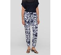 Jerseyhose RABE "Hose", Damen, Gr. 38, Normalgrößen, blau (dunkelblau), 95%Baumwolle 5%Elastan, gemustert, gerade, Hosen Jerseyhose (87967169-38) dunkelblau