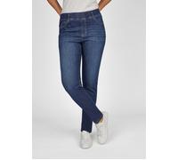 Jerseyhose RABE "Hose", Damen, Gr. 46, Normalgrößen, blau (hellblau), 90%Baumwolle 8%Polyester 2%Elasthan, unifarben, figurumspielend, Hosen 5-Pocket-Jeans (88957453-46) hellblau