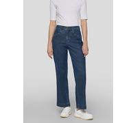 Jerseyhose RABE "Hose", Damen, Gr. 46, Normalgrößen, dunkelblau, 90%Baumwolle, 8%Polyester, 2%Elasthan, gestreift, straight fit, Hosen Jerseyhose (45866536-46) dunkelblau
