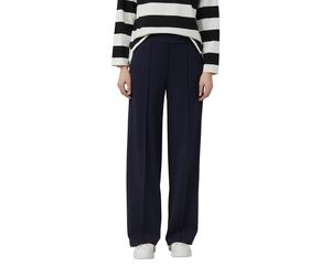 Jerseyhose S.OLIVER, Damen, Gr. 40, N-Gr, blau (navy), Jersey, Obermaterial: 61% Viskose, 35% Polyamid, 4% Elasthan. Futter: 100% Polyester, unifarben, regular fit lang, Hosen Jerseyhose, mit elastisc
