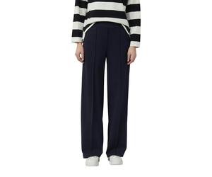 Jerseyhose S.OLIVER, Damen, Gr. 44, N-Gr, blau (navy), Jersey, Obermaterial: 61% Viskose, 35% Polyamid, 4% Elasthan. Futter: 100% Polyester, unifarben, regular fit lang, Hosen Jerseyhose, mit elastisc