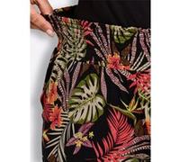 Sheego Jerseyhose in kurzer, weiter Form 50 schwarz-burgund-bedruckt