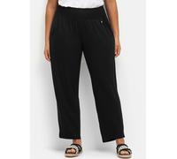 Sheego Schlupfhose mit breitem Smokbund, weite Form 50 schwarz