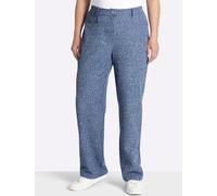 Jerseyhose SHEEGO, Damen, Gr. 56, Normalgrößen, blau (jeansblau), 98% Polyester, 9% Viskose, 2% Elasthan, unifarben, Hosen Jerseyhose (66429219-56) jeansblau