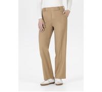 Jerseyhose STEHMANN "Fenja", Damen, Gr. 46, N-Gr, teak wood, Jersey, Obermaterial: 68% Viskose, 27% Polyamid, 5% Elasthan, unifarben, straight fit normal, Hosen Jerseyhose, im Straight Fit, mit Bügelf