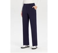 Jerseyhose STEHMANN "Fenja2-780", Damen, Gr. 34, N-Gr, blau (marine), Web, Obermaterial: 68% Viskose, 27% Polyamid, 5% Elasthan, unifarben, straight fit normal, Hosen Jerseyhose, im Straight Fit, mit