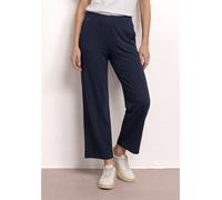 Jerseyhose STREET ONE, Damen, Gr. 36, Länge 26, blau (tiefblau), Jersey, 95% Viskose, 5% Elasthan, unifarben, loose fit knöchelfrei, Hosen Jerseyhose, High Waist (15179260-36) tiefblau