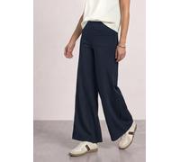 Jerseyhose STREET ONE, Damen, Gr. 40, Länge 28, shadowed navy, Jersey, 61% Viskose, 32% Polyamid, 7% Elasthan, unifarben, comfort fit lang, Hosen Jerseyhose, High Waist (45671118-40) shadowed navy
