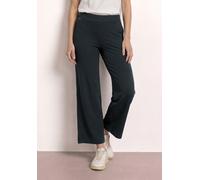 Jerseyhose STREET ONE, Damen, Gr. 42, Länge 26, schwarz (pine grove grün), Jersey, 95% Viskose, 5% Elasthan, unifarben, loose fit knöchelfrei, Hosen Jerseyhose, High Waist (31013608-42) pine grove grü