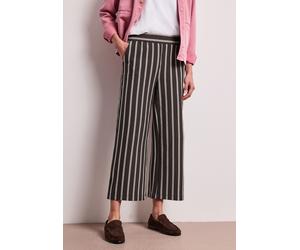 Jerseyhose STREET ONE, Damen, Gr. 46, Länge 26, espresso braun, Jersey, 70% Baumwolle, 26% Polyester, 4% Elasthan, gestreift, comfort fit normal, Hosen Jerseyhose, im Streifendesign (83298009-46) espr