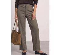 Jerseyhose STREET ONE, Damen, Gr. 46, Länge 30, braun (sanded amber), Jersey, 83% Polyester, 15% Viskose, 2% Elasthan, kariert, comfort fit lang, Hosen Jerseyhose, softer Materialmix (73216563-46) san