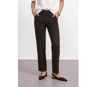 Jerseyhose STREET ONE "Style Amalia", Damen, Gr. 36, Länge 30, schwarz coffee, Jersey, Obermaterial: 61% Viskose, 32% Polyamid, 7% Elasthan, unifarben, normal lang, Hosen Jerseyhose, mit Gummizug und