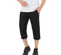 Jerseyhose TRIGEMA "TRIGEMA 3/4 Freizeithose aus Baumwolle", Herren, Gr. L, US-Größen, schwarz, 100% Baumwolle, Basic, Hosen Jerseyhose (415227-L) schwarz