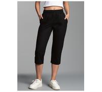 Jerseyhose TRIGEMA "TRIGEMA 3/4 Freizeithose", Damen, Gr. XXL, Normalgrößen, schwarz, Single Jersey, 100% Baumwolle, Hosen Jerseyhose (403672-XXL) schwarz