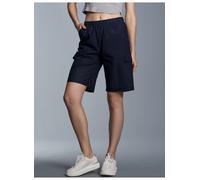 Jerseyhose TRIGEMA "TRIGEMA Cargo-Bermuda aus 100% Baumwolle" Gr. M, US-Größen, blau (navy) Damen Hosen Sporthosen (394870-M)