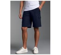 Jerseyhose TRIGEMA "TRIGEMA Cargo-Bermuda aus 100% Baumwolle", Herren, Gr. L, Normalgrößen, blau (navy), Web, 100% Baumwolle, Hosen Jerseyhose (29874035-L) navy