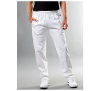 Jerseyhose TRIGEMA "TRIGEMA Freizeithose aus 100% Baumwolle", Herren, Gr. M, US-Größen, weiß, 100% Baumwolle, Hosen Jerseyhose (36279340-M) weiß