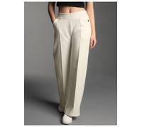 Jerseyhose TRIGEMA "TRIGEMA Freizeithose mit weitem Bein und hohem Bund", Damen, Gr. L, Normalgrößen, beige (natur), Sweatware, 70% Baumwolle, 30% Polyester, Basic, Hosen Jerseyhose (12708836-L) natur