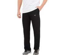 Jerseyhose TRIGEMA "TRIGEMA Hose DELUXE Baumwolle", Herren, Gr. XXL, Normalgrößen, schwarz, Single Jersey, 100% Baumwolle, Hosen Jerseyhose (441837-XXL) schwarz