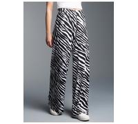 Jerseyhose TRIGEMA "TRIGEMA Hüfthose mit Allover-Zebramuster", Damen, Gr. XL, US-Größen, weiß, 94% Viskose, 6% Elasthan, Basic, Hosen Jerseyhose (73510026-XL) weiß