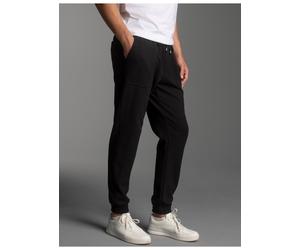 Jerseyhose TRIGEMA "TRIGEMA Jogginghose mit aufgesetzten Taschen", Damen, Gr. L, Normalgrößen, schwarz, Sweatware, 55% Polyester, 45% Baumwolle, Hosen Jerseyhose (19476168-L) schwarz