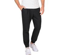 Jerseyhose TRIGEMA "TRIGEMA Jogginghose mit aufgesetzten Taschen", Herren, Gr. M, US-Größen, schwarz, 55% Polyester, 45% Baumwolle, klassisch, Hosen (19476168-M) schwarz
