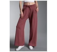 Jerseyhose TRIGEMA "TRIGEMA Wide Leg Hose", Damen, Gr. S, Normalgrößen, mahagoni, Piqué, 100% Baumwolle, Basic, Hosen Jerseyhose (64444045-S) mahagoni