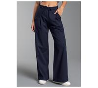 Jerseyhose TRIGEMA "TRIGEMA Wide Leg Hose", Damen, Gr. S, Normalgrößen, navy, Piqué, 100% Baumwolle, Basic, Hosen Jerseyhose (98607225-S) navy