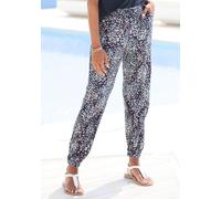 Jerseyhose VIVANCE, Damen, Gr. 38, N-Gr, blau (blau bedruckt), Single Jersey, Obermaterial: 100% Viskose, modisch, figurumspielend lang, Hosen, mit Alloverdruck (91592252-38) blau bedruckt